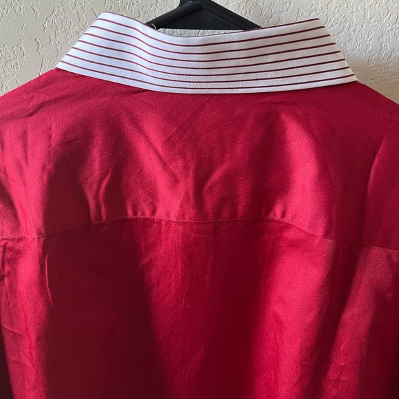 Red International Report Mens Dress Shirt Long Sleeve, White Collar & Cuffs, 3XL - Picture 6 of 6